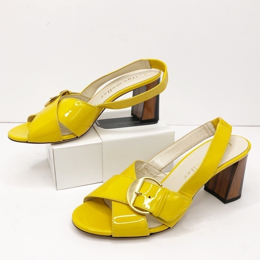 BETTYE Muller Yellow Patent leather sling back shoes - Picture 3 of 15